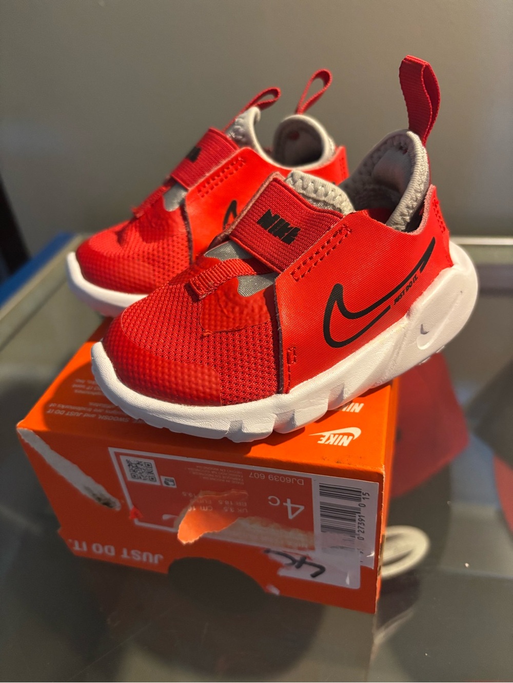 Nike Kids' Red Slip-On Athletic Sneakers size 4 baby